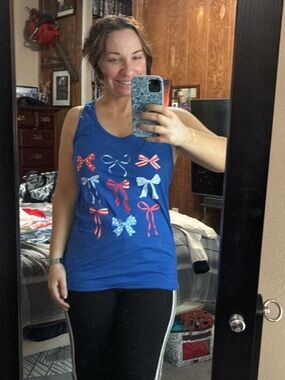 NWOT handmade patriotic bow tank top